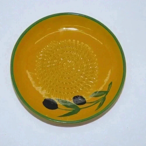 Other - Ceramic Garlic Grater Plate Olive Pattern Cheese